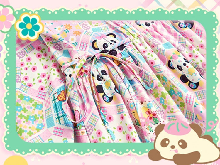 ピンクパンダのピーターパンカラードレス