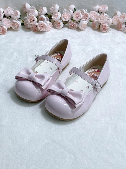Janes Clasp Bow with Pink Decorative Light - Mary Fashion Lolita for Heart Round Toe