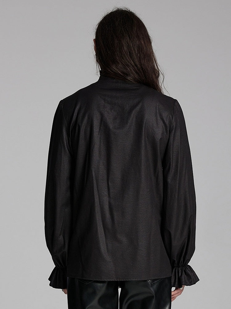 Shirt 3D Men's Black Goth Pleated