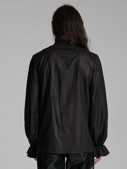 Shirt 3D Men's Black Goth Pleated