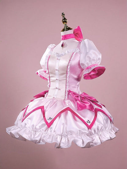 Puella Magi Madoka Magica Kaname Madoka Rosa Kleid Cosplay-Kostüm im Lolita-Stil