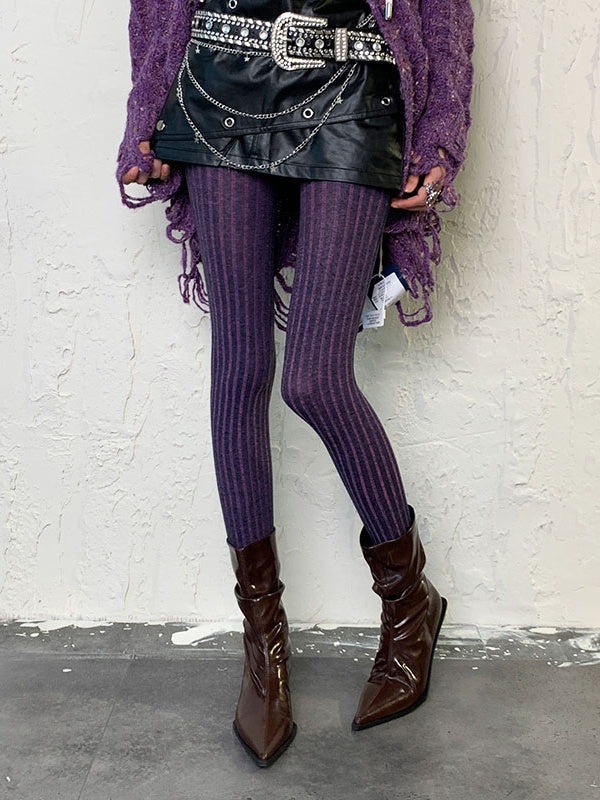 Weinrote Lila Y2K Tie-Dye Strumpfhose