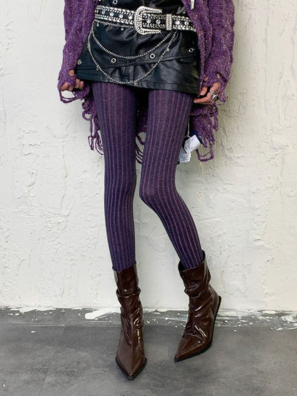 Weinrote Lila Y2K Tie-Dye Strumpfhose