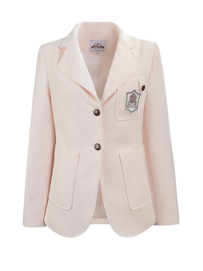 Stil Kragen Beige/Lila/Pink Uniform JK Blazer Preppy Notched