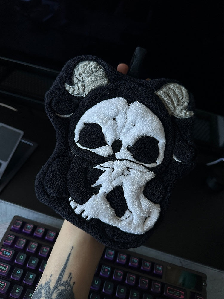 Black and Reaper White Towel Hand Gothic Grim