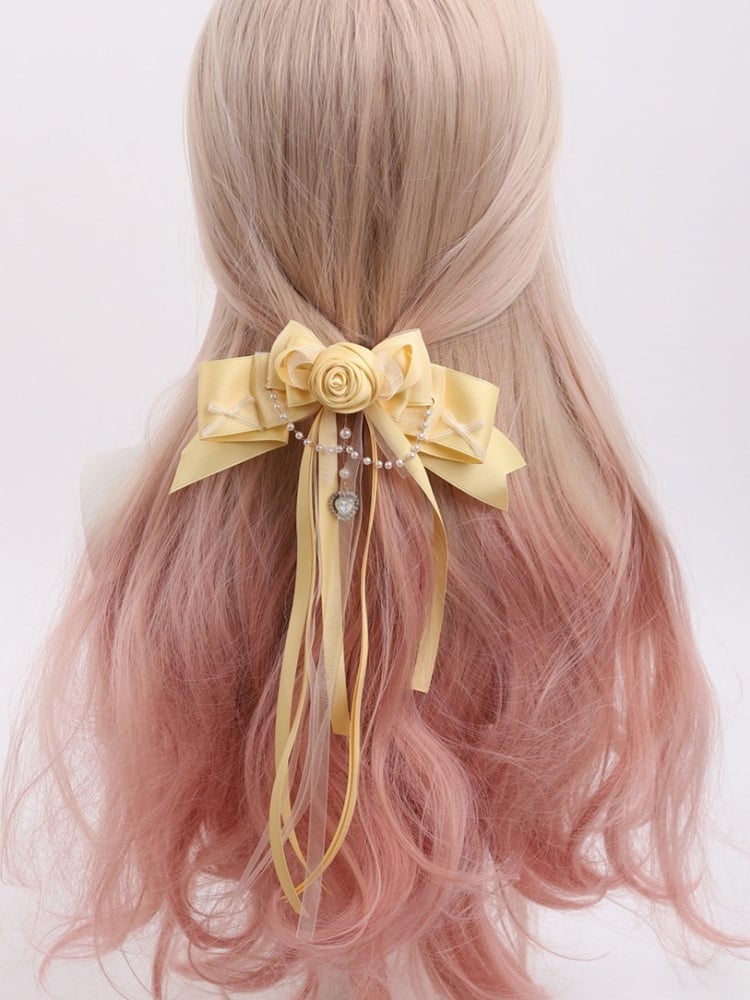 8 Bowknot Color Rose Sweet Hairclip Options Lolita