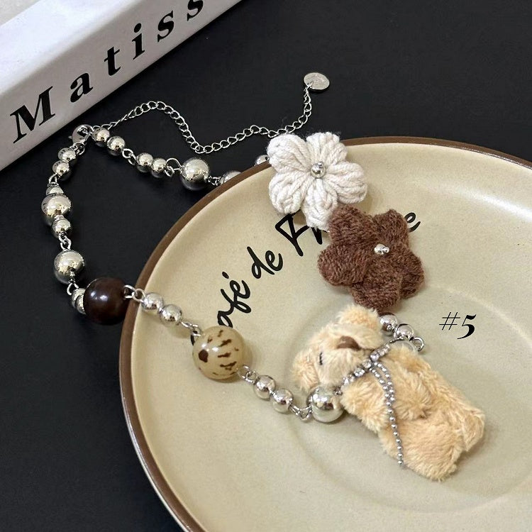 Teddy Bear Plush Necklace/Ring/Bracelet