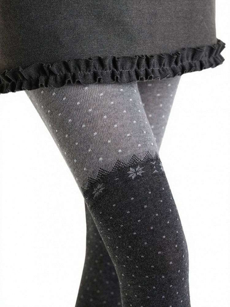 Gray Colorblock Polka Dot Tights - ModaSwings