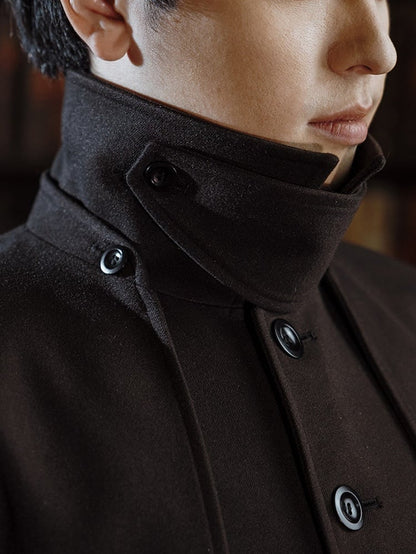 コート スチームパンク ブラック 取り外し可能なケープ