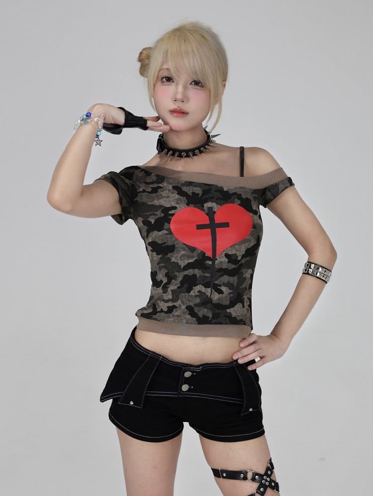 Gyaru Style Black Low Waist Stretch Denim Shorts