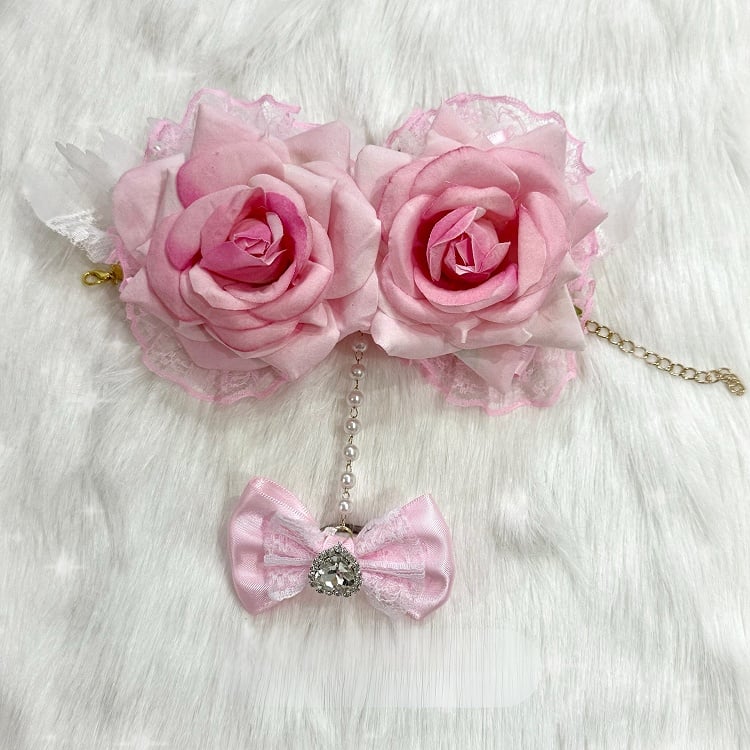 Strass 4 Design mit Herz Spitze Bowknot Floral Optionen Trim Ring verziert Armband