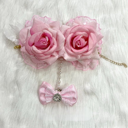 Strass 4 Design mit Herz Spitze Bowknot Floral Optionen Trim Ring verziert Armband