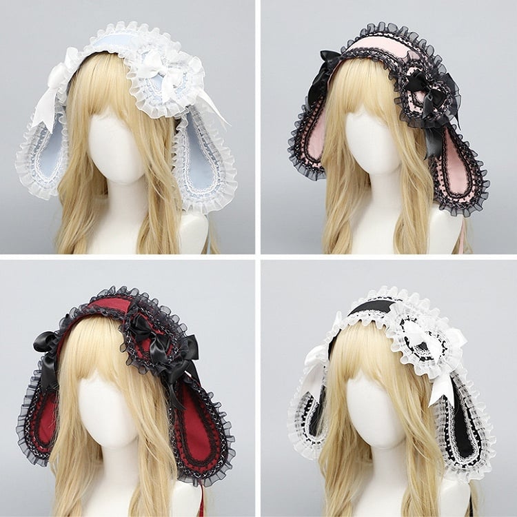 Design Details Trim Bowknot Options Color Lace Heart Bunny 4 Ear