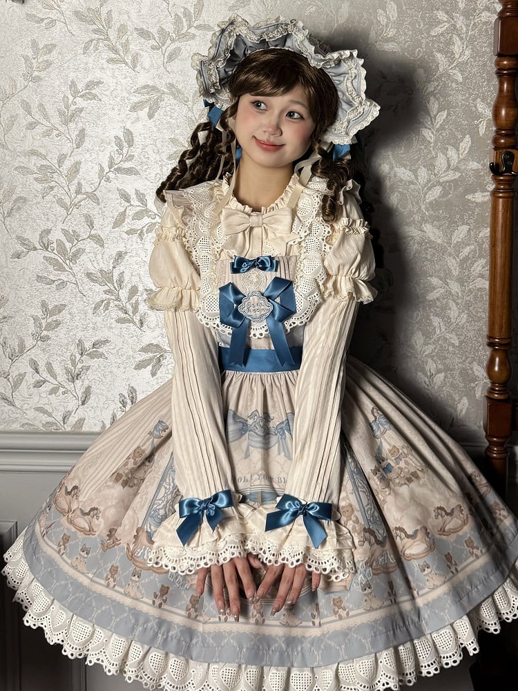 Blue Brown Detachable / Bowknot Sleeves