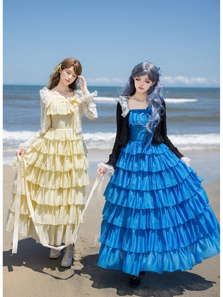 Blue Romantic JSK with Flounce Hem - With PUJI