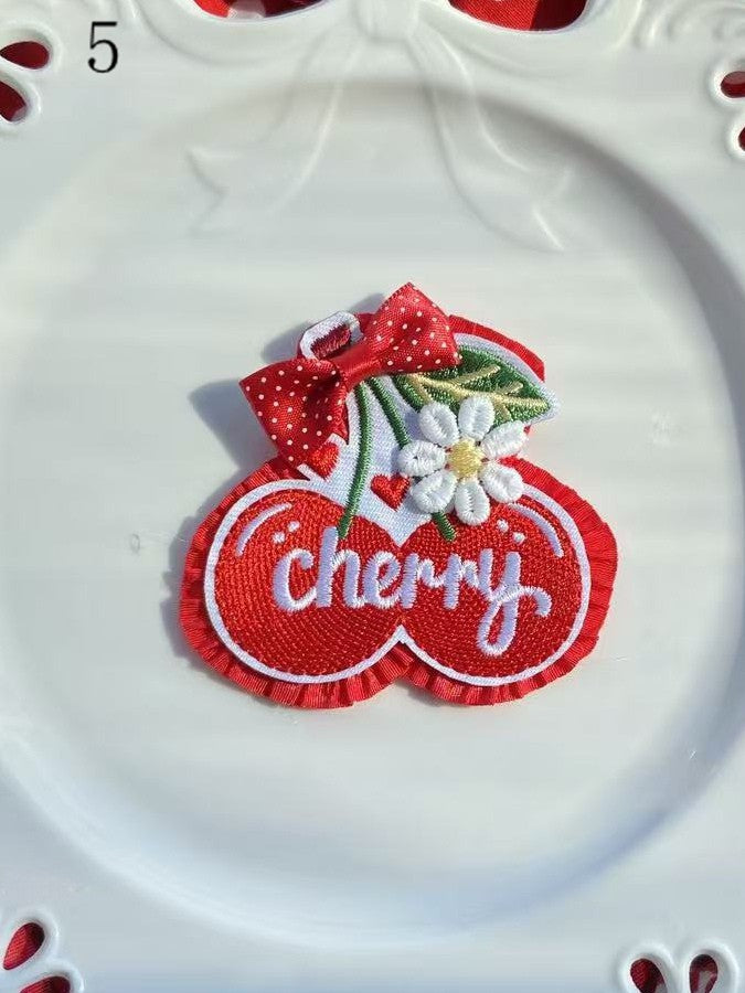 Optionen 11 Verzierte Kirsche/Erdbeere/Kuchen Brosche/Haarspange Schleife