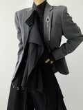 with Gray Ouji Shoulder Back Lolita Slit Blazer Pads Unisex