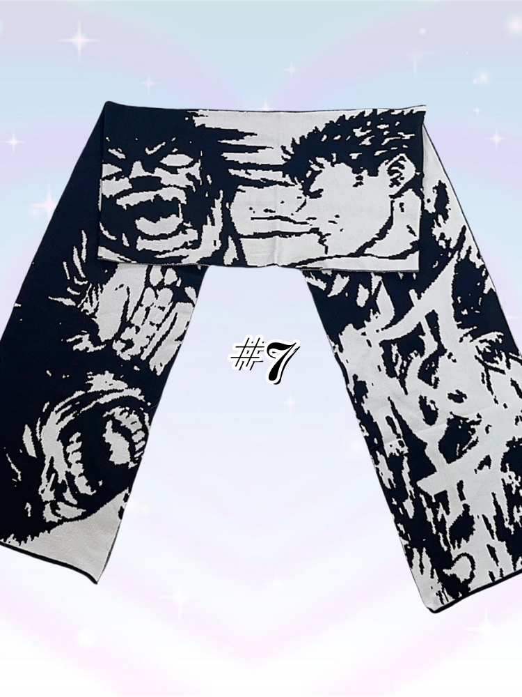 10 Optionen Punk Anime Print Schal