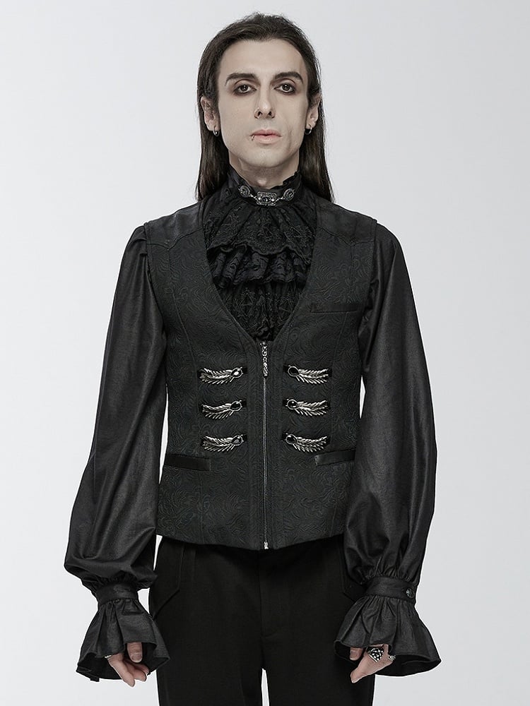 Black Men's Gothic Dragon Scale Gentleman Vest
