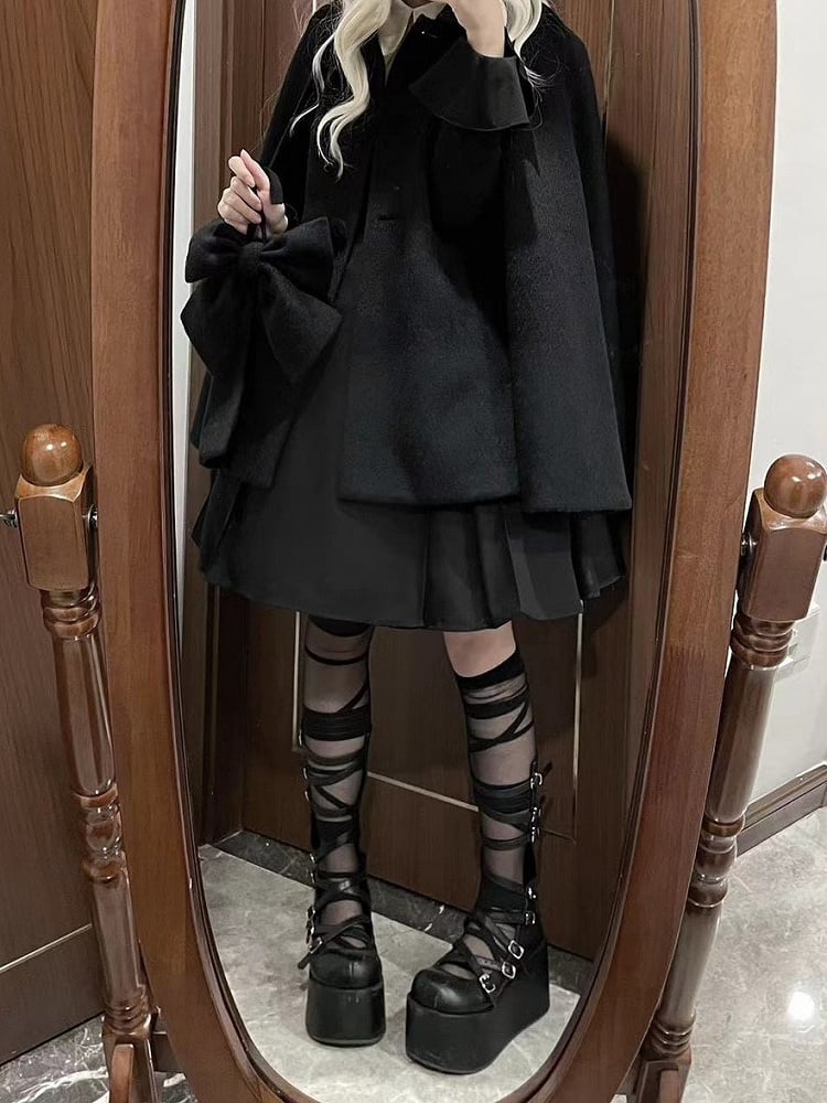 Cape Lolita Black Detail with Bow