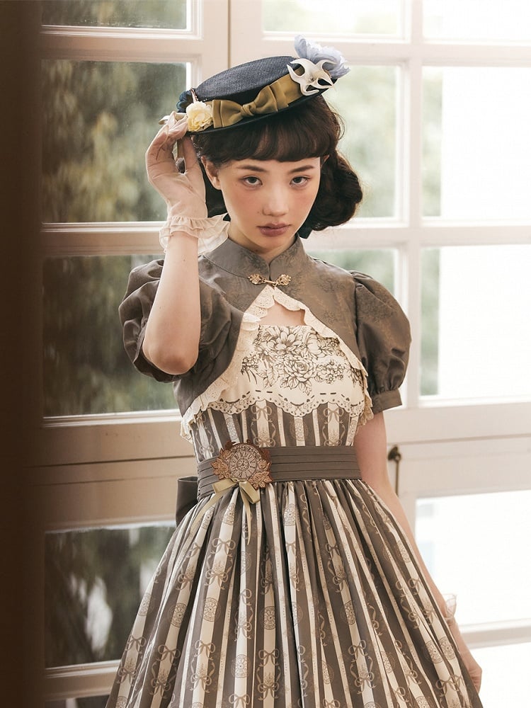 Lolita Floral Hat Black Classic Design