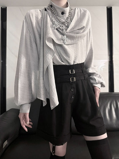 Ouji Style Short Pants with Double Waist Straps - Aont
