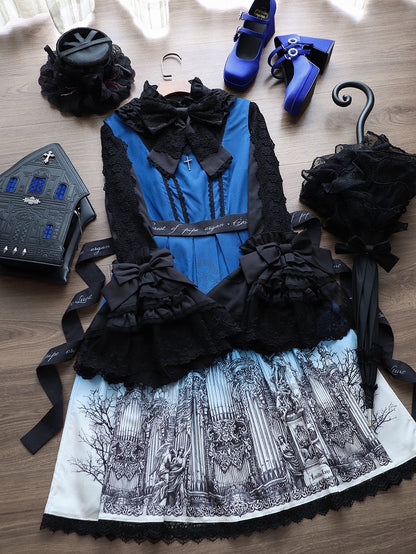 Black Bell Sleeve Lace Lolita Blouse - NnSTAR