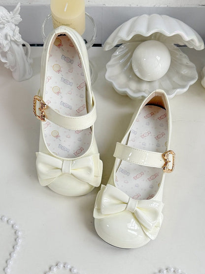 2cm Lolita with Design Buckle Cat-shaped for Heels Creamy Low Round-toe White