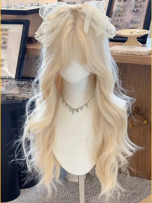 バストウェーブウィッグ アンダーレングス バングス ブロンド