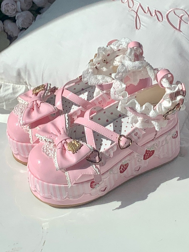 Platform Janes Details Mary Pink PU - Berry in