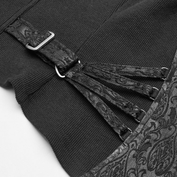 Steampunk Jacquard Black Waistcoat