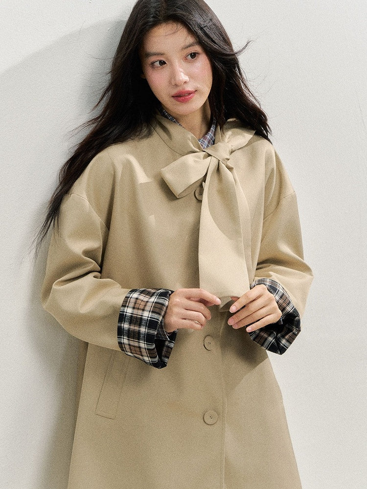 Trench Khaki Vintage Bow and Colo with Coat Big