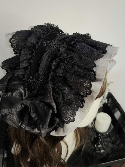 Hairband Accent with Gothic Lolita Bow Ruffle