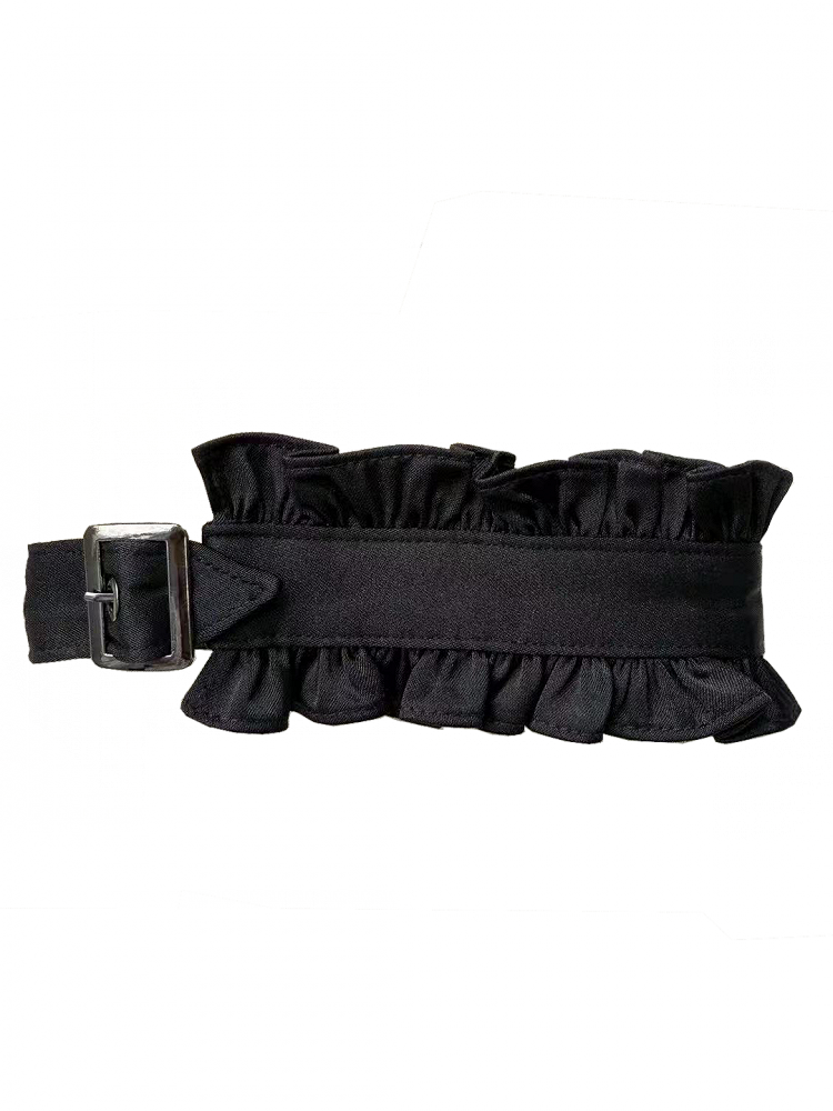 Gothic Ruffled Choker in Black - Moonveil Manuscript