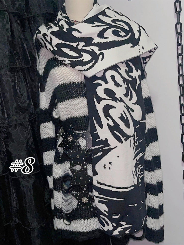 10 Optionen Punk Anime Print Schal