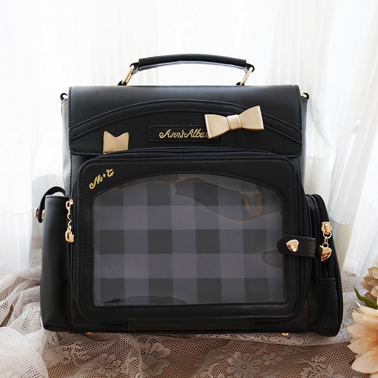 Black Bag And Window Transparent Ita 2-Way Decoration With Bow
