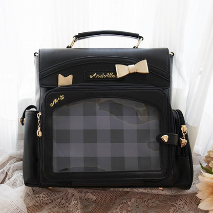 Black Bag And Window Transparent Ita 2-Way Decoration With Bow