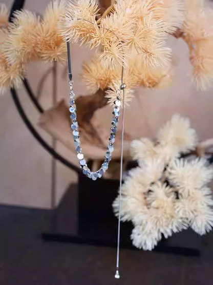 スタイルチャイナドレス シルバー ラウンド スパンコール 調節可能ネックレス