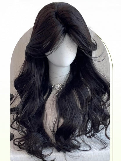 ティー 68CM ウィッグ 長さ 前髪 黒 ウェーブ