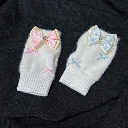 Accent Pink/Blue with Sweet Lolita Bow Rhinestone and White Gloves