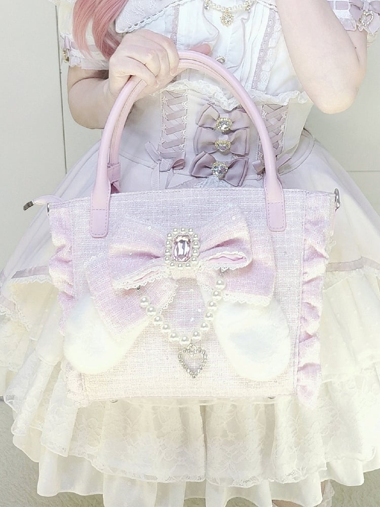 Ear Bow Shoulder/Crossbody/Handbag Pink Plush Elegant Lolita Bunny -