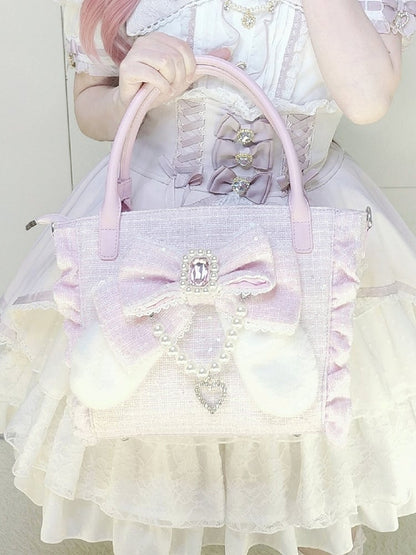 Ear Bow Shoulder/Crossbody/Handbag Pink Plush Elegant Lolita Bunny -