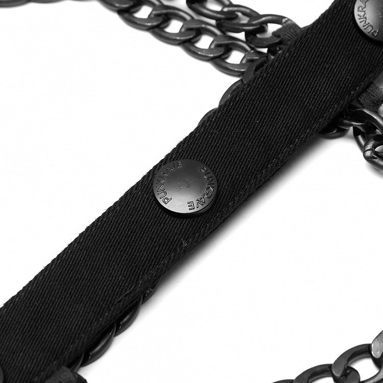 Black Men's Punk Hollow-Out Chain Personality Vest