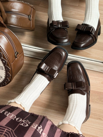 at Fit Loafer Top Shoes Slip-in Brown Chocolate Bow