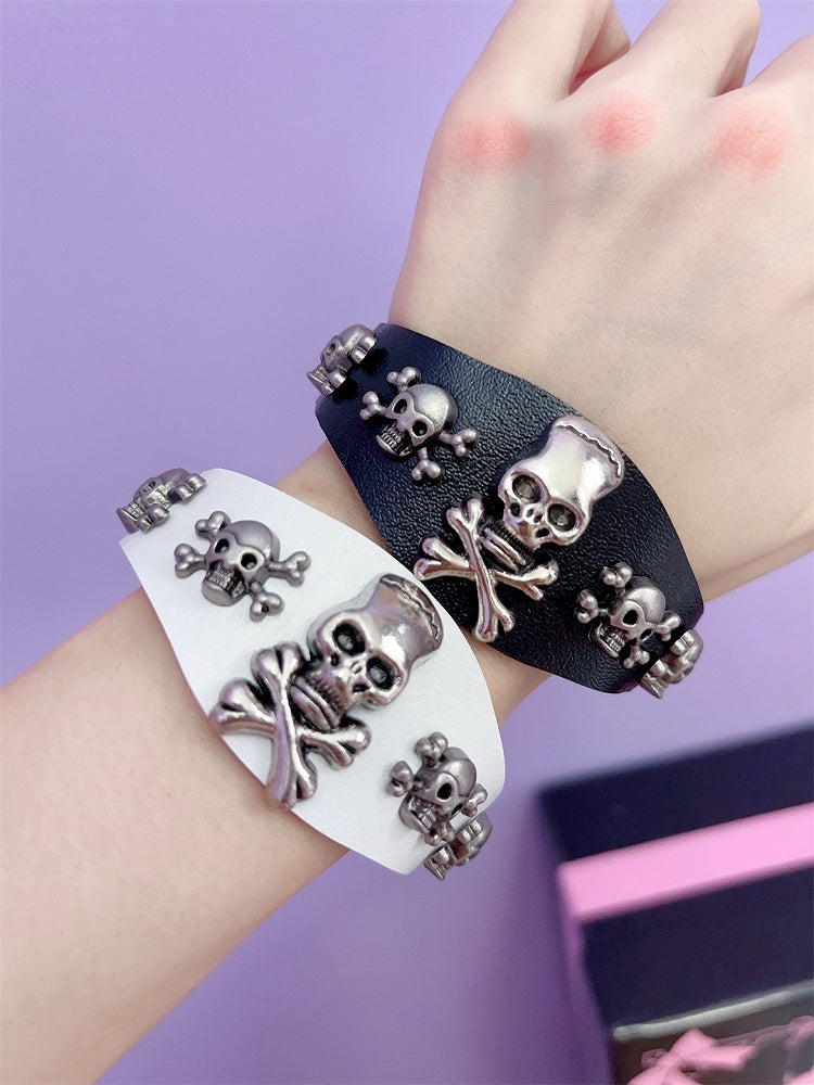 Black/White/Pink Decorated Y2K Skeleton Bracelet