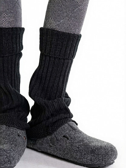 Knit Leg Warmers with Ruffle Trim - ModaSwings