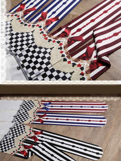 Print Lolita Pattern Chess Striped Tights Colors 3 Poker