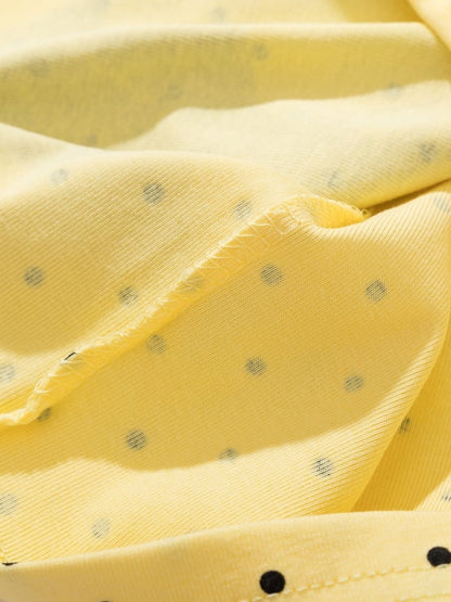 Yellow Kitten Polka Dot Tee with Scarf - Languid Park