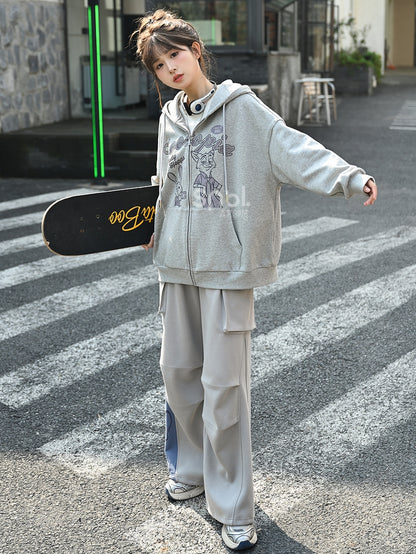 Zootopia Judy und Nick Print Grauer Reißverschluss-Hoodie