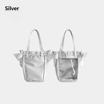 Lace Satin Silver Bag Bow Ita Daily